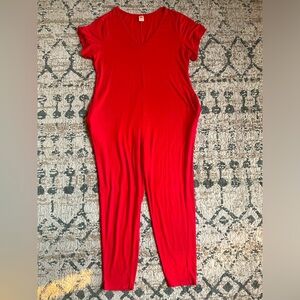 Smash and Tess Red Jumpsuit x Jillian Harris Size Large Comfy Loungewear Natural